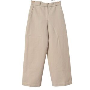 & Other Stories Cream Twill Wide Leg Ankle Trousers in Cream Sz 6 Minimal Office